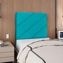 Ver imagem 2 de Cabeceira Solteiro 90 Cm com Frame Cristal Suede Azul Turquesa Artte