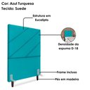 Ver imagem 4 de Cabeceira Solteiro 90 Cm com Frame Cristal Suede Azul Turquesa Artte