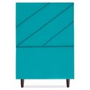 Ver imagem 5 de Cabeceira Solteiro 90 Cm com Frame Cristal Suede Azul Turquesa Artte