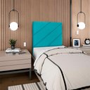 Ver mais imagens de Cabeceira Solteiro 90 Cm com Frame Cristal Suede Azul Turquesa Artte