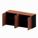 Ver imagem 4 de Armário Baixo Escritório 4 Portas C/ Chave 160 Cm F5 Office Cor:nogal com Preto