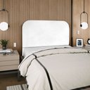 Ver imagem 2 de Cabeceira Estofada Casal Alana 140cm Courino Branco