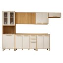 Ver imagem 2 de Cozinha Completa Modulada 6 Peças 14 Portas 2 Gavetas Salvador Bege/Cinamomo/Off White