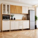 Ver imagem 1 de Cozinha Completa Modulada 6 Peças 14 Portas 2 Gavetas Salvador Bege/Cinamomo/Off White