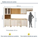Ver imagem 4 de Cozinha Completa Modulada 6 Peças 14 Portas 2 Gavetas Salvador Bege/Cinamomo/Off White