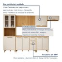 Ver imagem 6 de Cozinha Completa Modulada 6 Peças 14 Portas 2 Gavetas Salvador Bege/Cinamomo/Off White