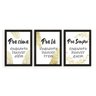 Kit 3 Quadros Decorativos 33x43 Frases Motivação Pra Cima Pra Lá Pra Sempre - TABACO - 1