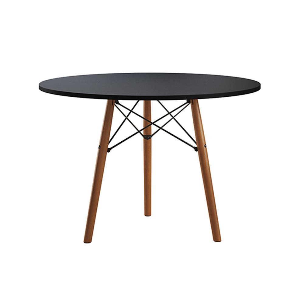 Mesa Eames Eiffel Redonda Isabella Tampo Mdp 90cm 3 Pés em Madeira Preto - 2