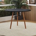 Ver imagem 1 de Mesa Eames Eiffel Redonda Isabella Tampo Mdp 90cm 3 Pés em Madeira Preto