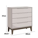 Ver imagem 4 de Jogo de Quarto Classic Elfe Gaveteira Branco Fosco com Savana - Moveisaqui