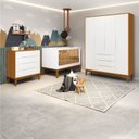 Ver imagem 2 de Jogo de Quarto Classic Elfe Gaveteira Branco Fosco com Savana - Moveisaqui