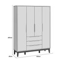 Ver imagem 5 de Jogo de Quarto Classic Elfe Gaveteira Branco Fosco com Savana - Moveisaqui