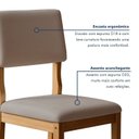 Ver imagem 6 de Kit 2 Cadeiras para Sala de Jantar com Pés em Madeira Maciça Carol Bege/Cinamomo/Veludo
