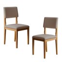 Ver imagem 1 de Kit 2 Cadeiras para Sala de Jantar com Pés em Madeira Maciça Carol Bege/Cinamomo/Veludo