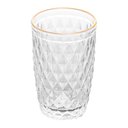 Ver imagem 1 de Copo Alto de Vidro com Fio de Ouro Bico de Abacaxi 330ml