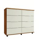 Ver imagem 1 de Cômoda Gaveteiro Grande 8 Gavetas com Rodízios Cedro Areia Repleta