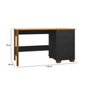 Ver imagem 3 de Escrivaninha Office 136cm 3 Gavetas Pés em Madeira Fenix Rede Móveis