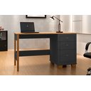 Ver imagem 1 de Escrivaninha Office 136cm 3 Gavetas Pés em Madeira Fenix Rede Móveis