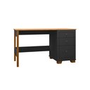 Ver imagem 2 de Escrivaninha Office 136cm 3 Gavetas Pés em Madeira Fenix Rede Móveis