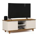 Ver imagem 5 de Rack Off White P/ Tv 32 À 55 Polegadas Bancada Luxuosa Moderna com Pés Madeira Retrô Cor Off White/f