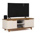 Ver imagem 2 de Rack Off White P/ Tv 32 À 55 Polegadas Bancada Luxuosa Moderna com Pés Madeira Retrô Cor Off White/f