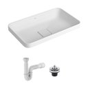 Ver imagem 1 de Cuba de Sobrepor Deca Slim 50x30 Retangular Branca + Válvula + Sifão