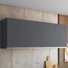 Armário Aéreo Andréia 4 Portas 160 Cm Cinza Ajl Móveis - 2