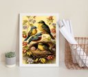 Ver imagem 1 de Kit 2 Quadros Decorativos Vintage Ninho de Passarinhos 24x18cm - com Vidro:madeira Branca