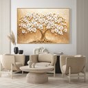 Ver imagem 1 de Quadro Decorativo Árvore com Flores Brancas Sala Quarto Casa Escritório