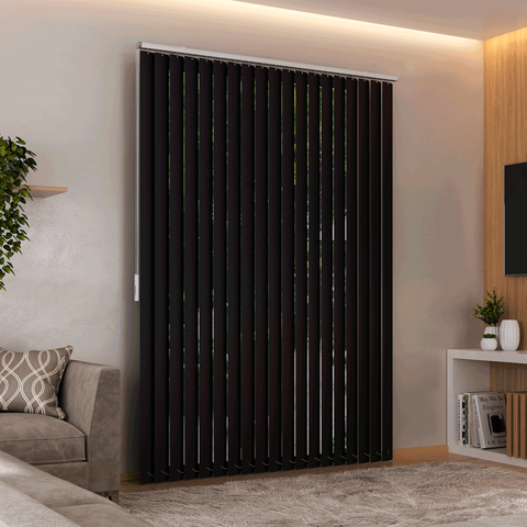 Persiana Vertical em Pvc Crisdan Largura 2,20 X 1,80 Altura Preto