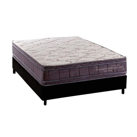 Cama Box Novo + Colchão Molas Kappesberg Ensacadas Inverno Verão + Base Crc Courano Black