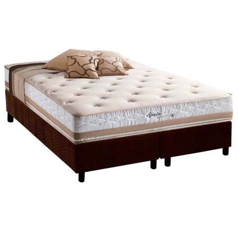 Cama Box Crc Queen +Colchão Molas Bonnel Spain Herval 158x198