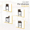 Ver imagem 5 de Kit 2 Banquetas Quadrada Junco Cappuccino para Balcão Ilha Cozinha Área Gourmet Bancada Piscina Bar