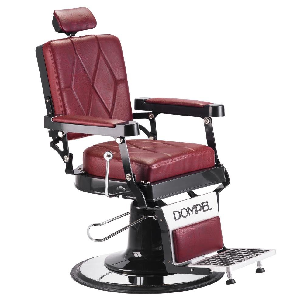 Cadeira Cabelereiro Barbeiro Poltrona Reclinável Apoio Pé Cabeça Harley Salão Beleza Vermelha