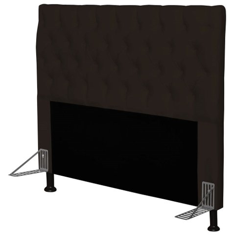 Cabeceira Cama Box Casal 195cm Cristal Sintético Marrom - Js Móveis