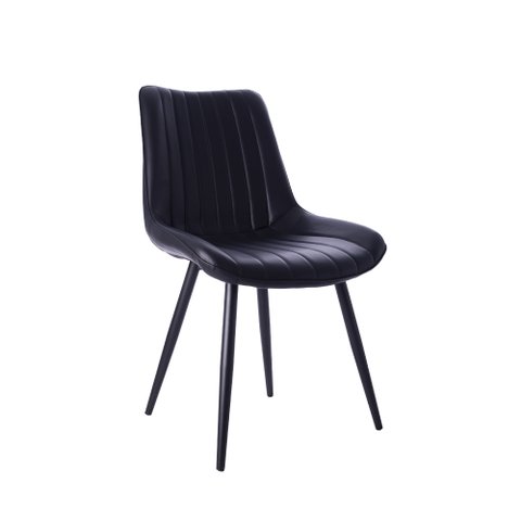 Cadeira Estofada Jantar Cozinha Design Industrial Chicago Preto
