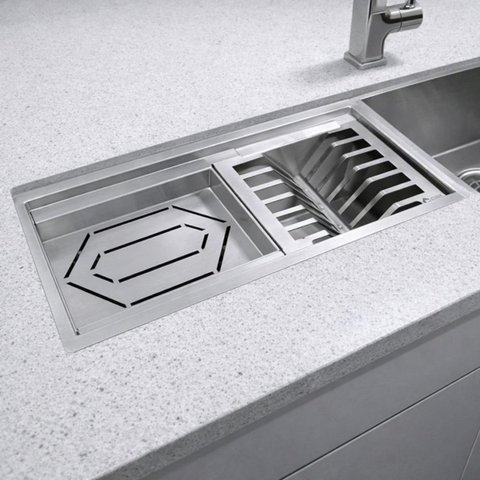 Calha Úmida Aço Inox Canal Organizador de Sobrepor para Cozinha Profissional 47cm Cozix