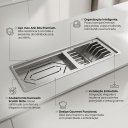Ver imagem 3 de Calha Molhada Aço Inox Canal Organizador de Sobrepor para Cozinha Profissional 47cm Cozix