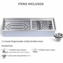 Ver imagem 2 de Calha Úmida Aço Inox Canal Organizador de Sobrepor para Cozinha Profissional 47cm Cozix