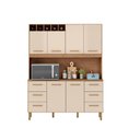 Ver imagem 1 de Armário de Cozinha Lívia 1,57m com 6 Portas Amêndoa Off White