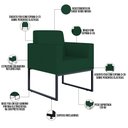 Ver imagem 6 de Kit 2 Poltronas Decorativas Sala e Recepção Base Fixa Metal Helô L02 Suede Verde Musgo - Lyam