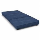 Ver imagem 2 de Puff Cama Dobravel 90cm Solteiro com Rodizios: Suede Azul