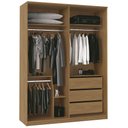 Ver imagem 5 de Guarda Roupa 2 Portas Deslizante 1 com Espelho 3 Gavetas Spazio Freijó/off White - Mpozenato