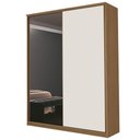 Ver imagem 1 de Guarda Roupa 2 Portas Deslizante 1 com Espelho 3 Gavetas Spazio Freijó/off White - Mpozenato
