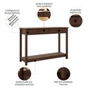 Ver imagem 3 de Aparador de Sala 120cm 2 Gavetas Madeira Maciça Vitalis Café F07 - Mpozenato