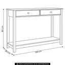 Ver imagem 4 de Aparador de Sala 120cm 2 Gavetas Madeira Maciça Vitalis Café F07 - Mpozenato