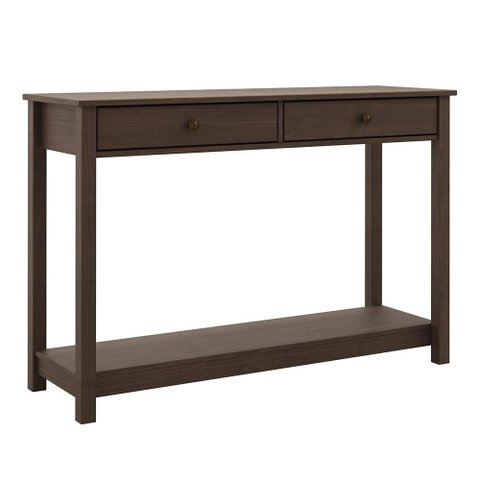 Aparador de Sala 120cm 2 Gavetas Madeira Maciça Vitalis Café F07 - Mpozenato