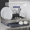 Ver imagem 3 de Escorredor de Louca Pratos Bandeja Coletora Inox Tramontina