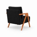 Ver imagem 4 de Kit 2 Poltronas Sala de Estar Maya Luxo Suede Preto M3 - Monari Design