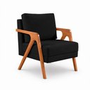 Ver imagem 1 de Kit 2 Poltronas Sala de Estar Maya Luxo Suede Preto M3 - Monari Design